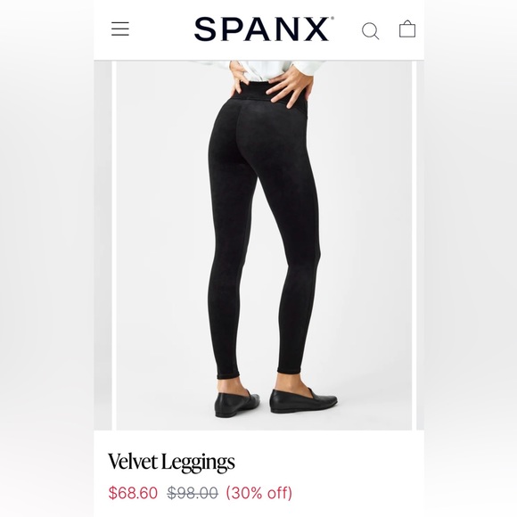 NWT Spanx Velvet Leggings- Black - Picture 5 of 7